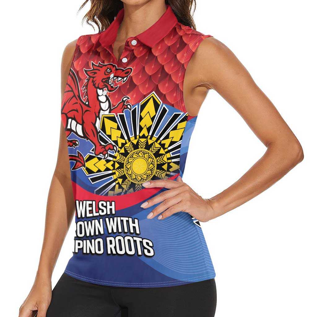 Personalized Welsh Grown With Filipino Roots Women Sleeveless Polo Shirt