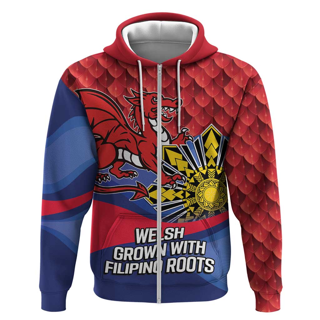 Personalized Welsh Grown With Filipino Roots Zip Hoodie