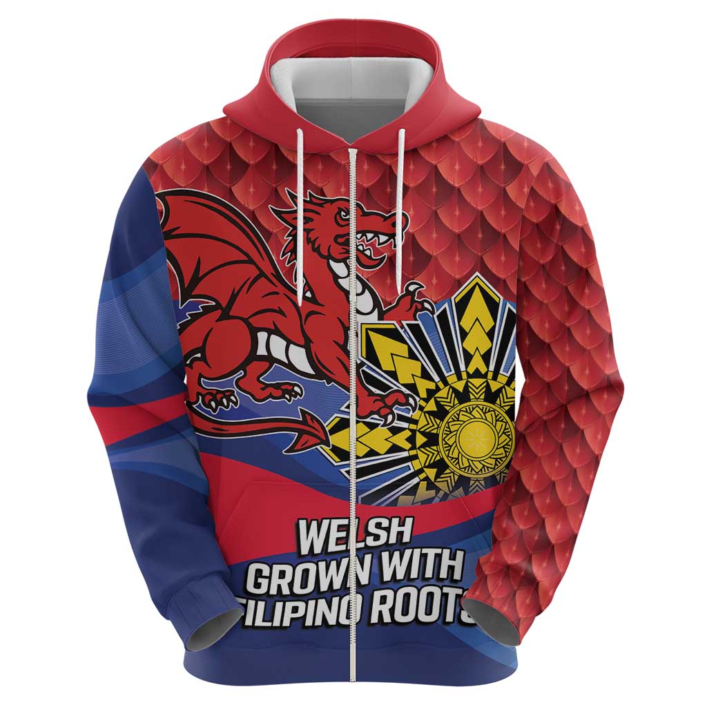 Personalized Welsh Grown With Filipino Roots Zip Hoodie