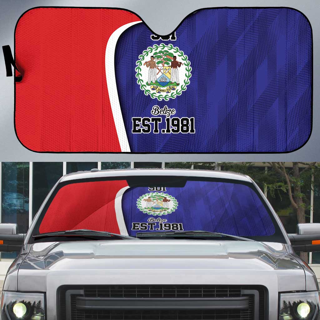 Belize Independence Day Auto Sun Shade Since 1981 September 21 - Wonder Print Shop