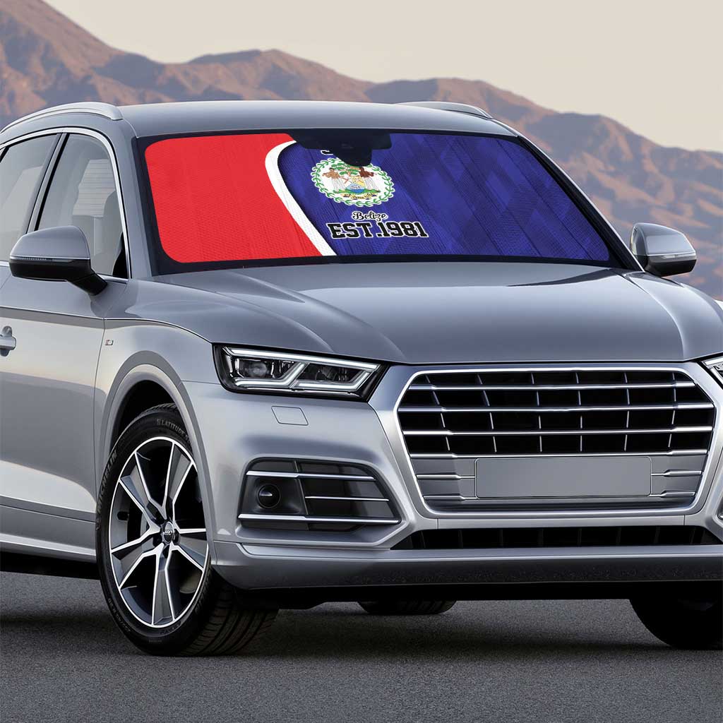 Belize Independence Day Auto Sun Shade Since 1981 September 21 - Wonder Print Shop