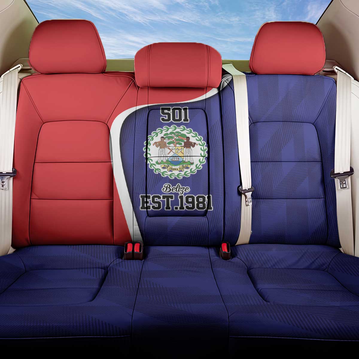 Belize Independence Day Back Car Seat Cover Since 1981 September 21 - Wonder Print Shop