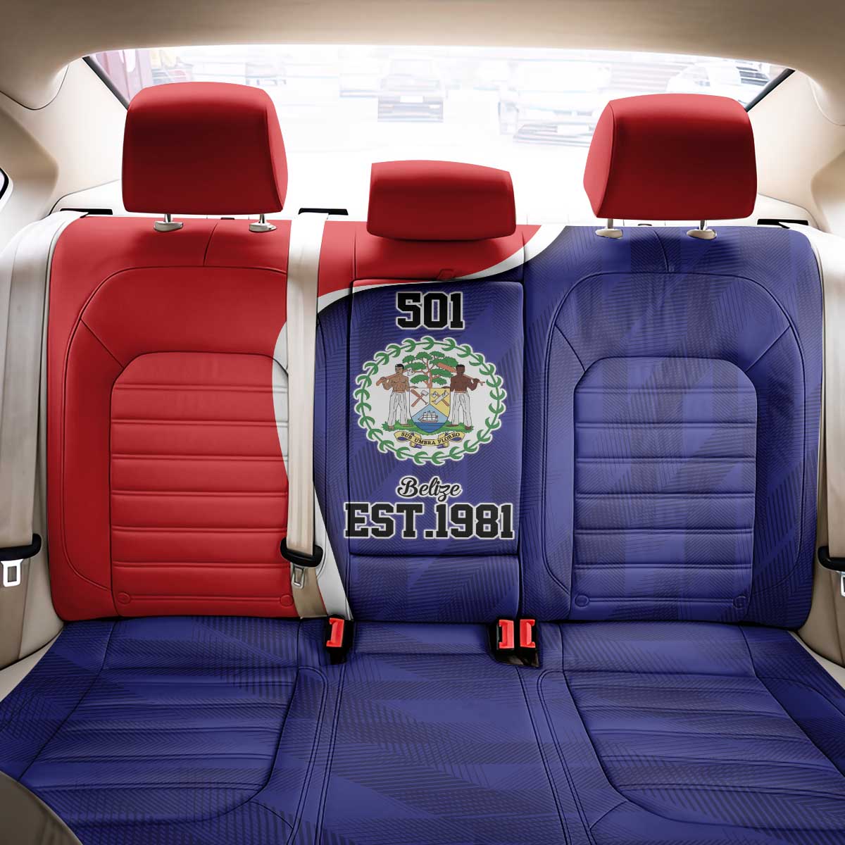 Belize Independence Day Back Car Seat Cover Since 1981 September 21 - Wonder Print Shop
