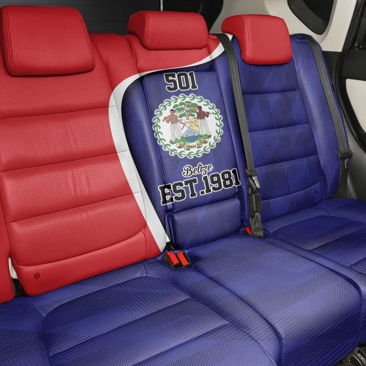 Belize Independence Day Back Car Seat Cover Since 1981 September 21 - Wonder Print Shop