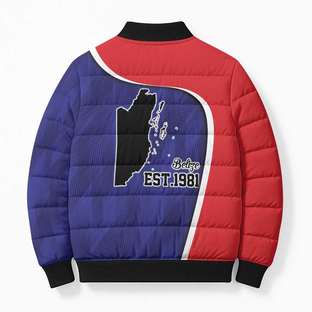Belize Independence Day Bomber Puffer Jacket Since 1981 September 21 - Wonder Print Shop