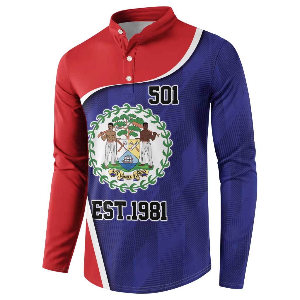 Belize Independence Day Button Sweatshirt Since 1981 September 21 - Wonder Print Shop