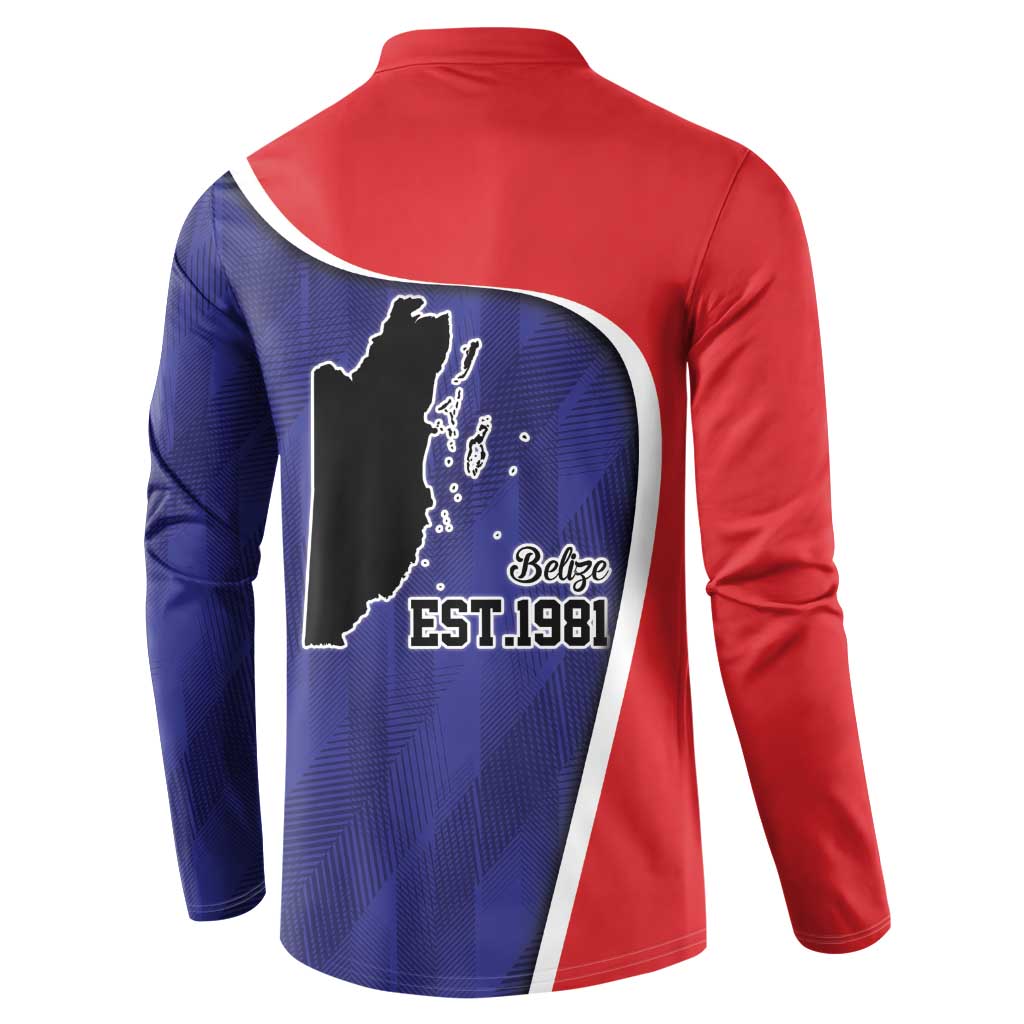 Belize Independence Day Button Sweatshirt Since 1981 September 21 - Wonder Print Shop