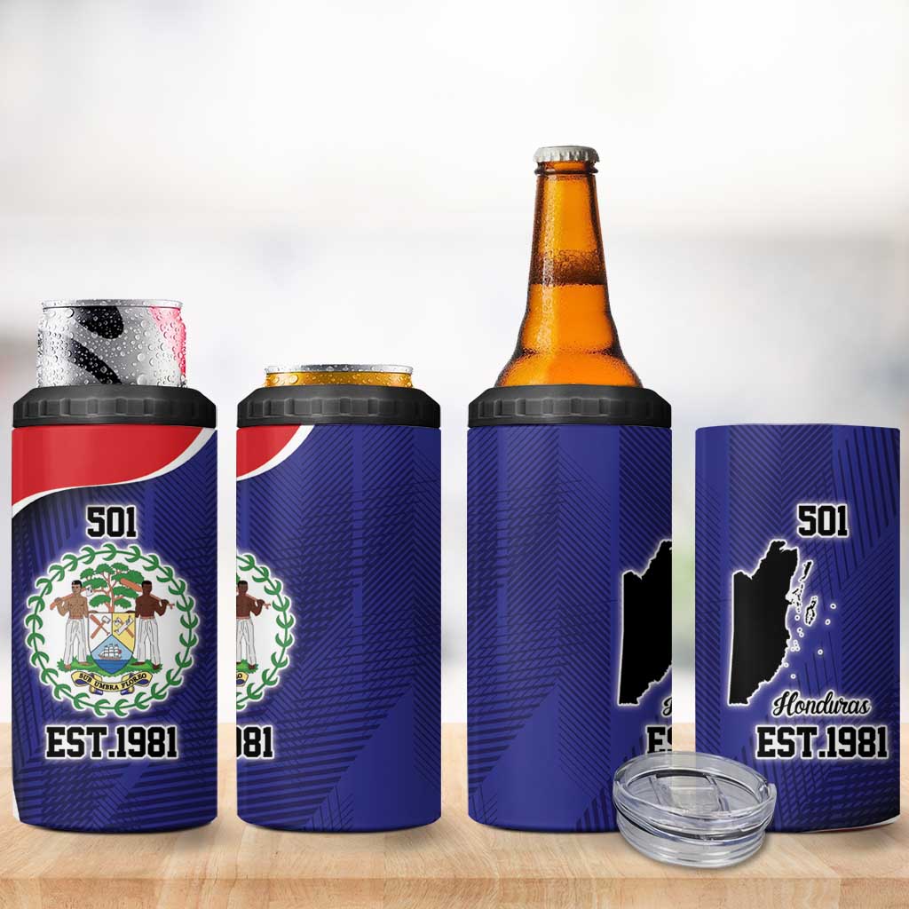 Belize Independence Day 4 in 1 Can Cooler Tumbler Since 1981 September 21 - Wonder Print Shop