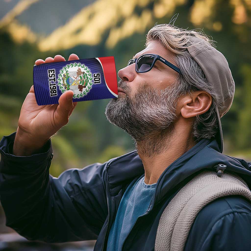 Belize Independence Day 4 in 1 Can Cooler Tumbler Since 1981 September 21 - Wonder Print Shop