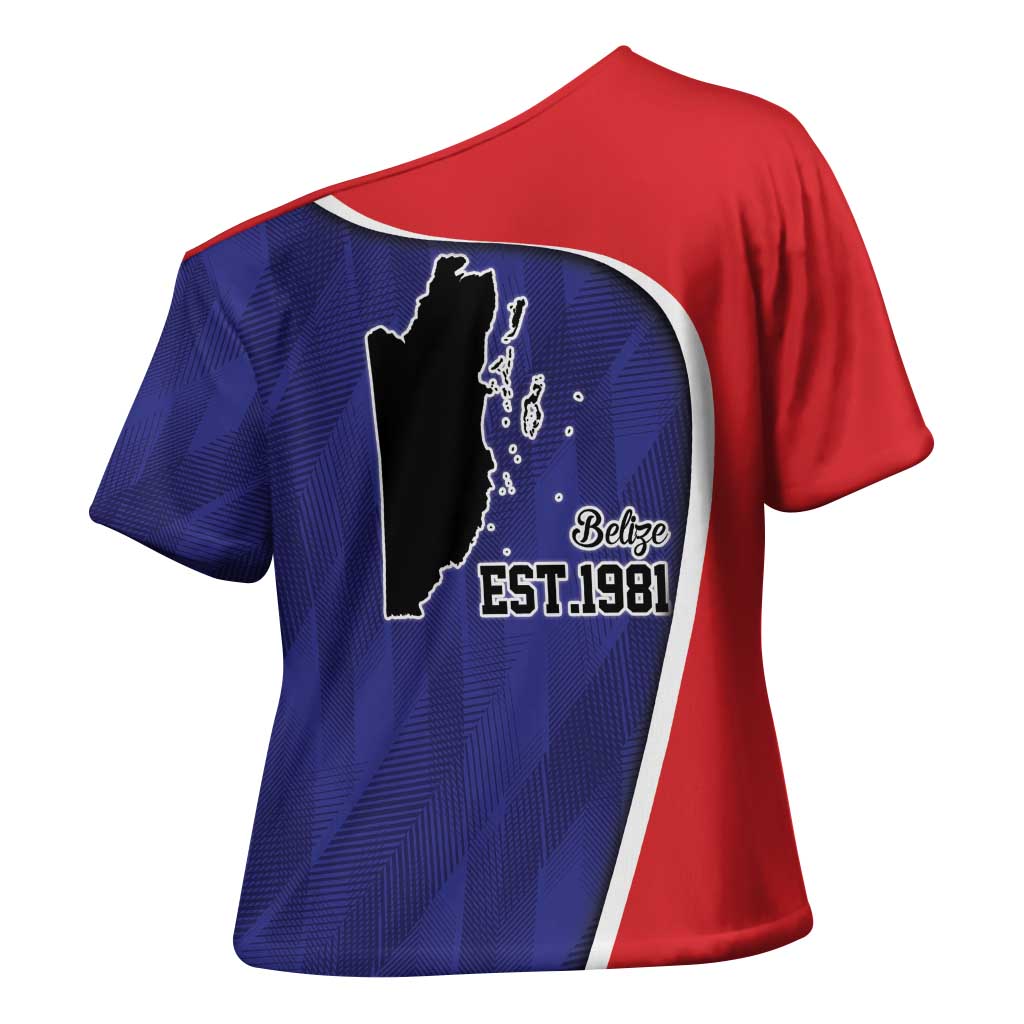 Belize Independence Day Cross Shoulder Shirt Since 1981 September 21 - Wonder Print Shop