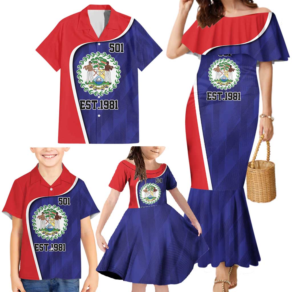 Belize Independence Day Family Matching Mermaid Dress and Hawaiian Shirt Since 1981 September 21 - Wonder Print Shop