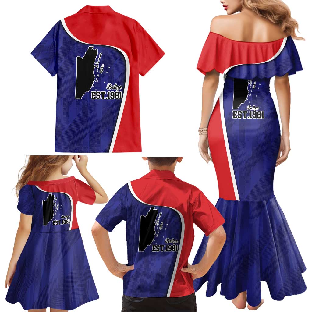 Belize Independence Day Family Matching Mermaid Dress and Hawaiian Shirt Since 1981 September 21 - Wonder Print Shop