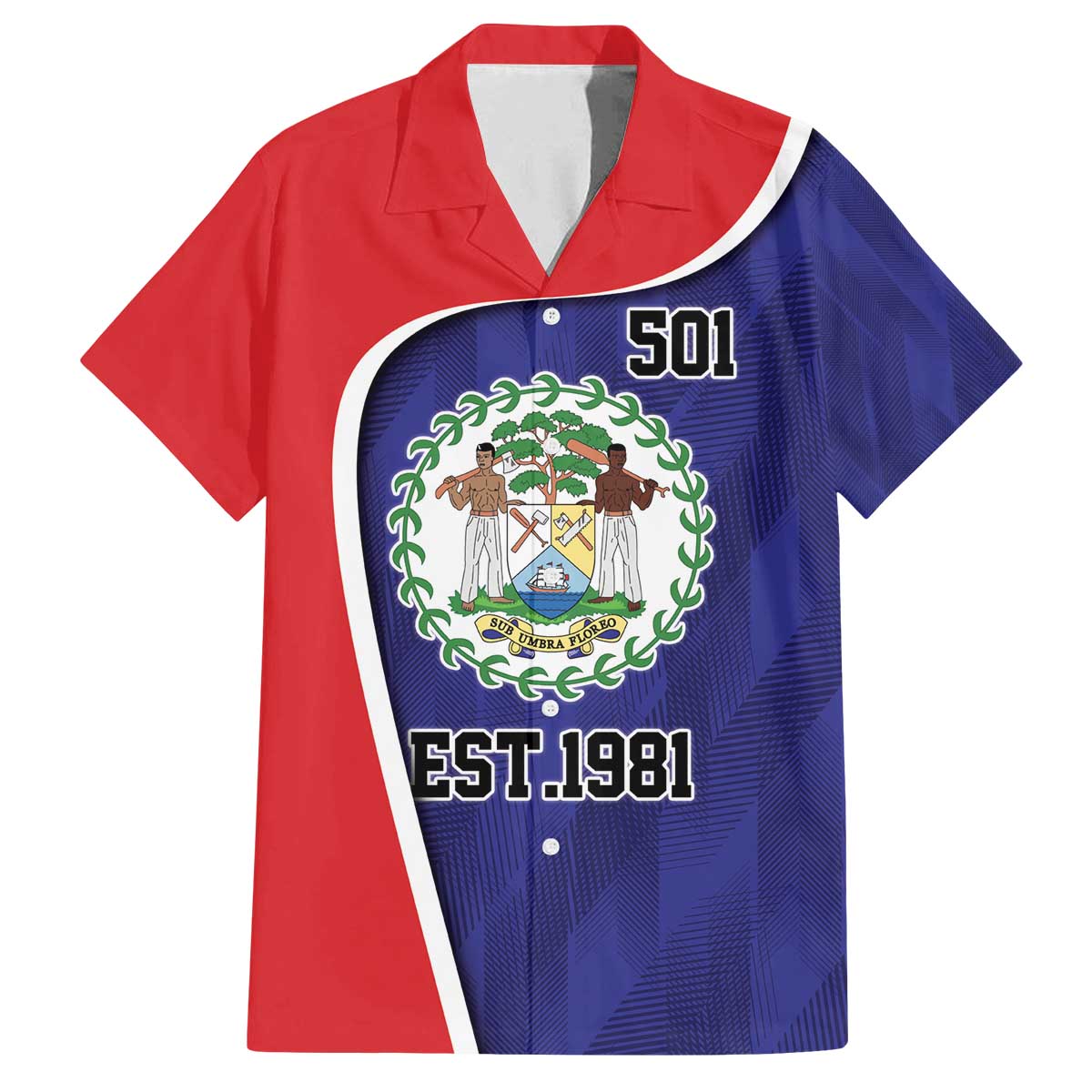 Belize Independence Day Family Matching Off The Shoulder Long Sleeve Dress and Hawaiian Shirt Since 1981 September 21 - Wonder Print Shop