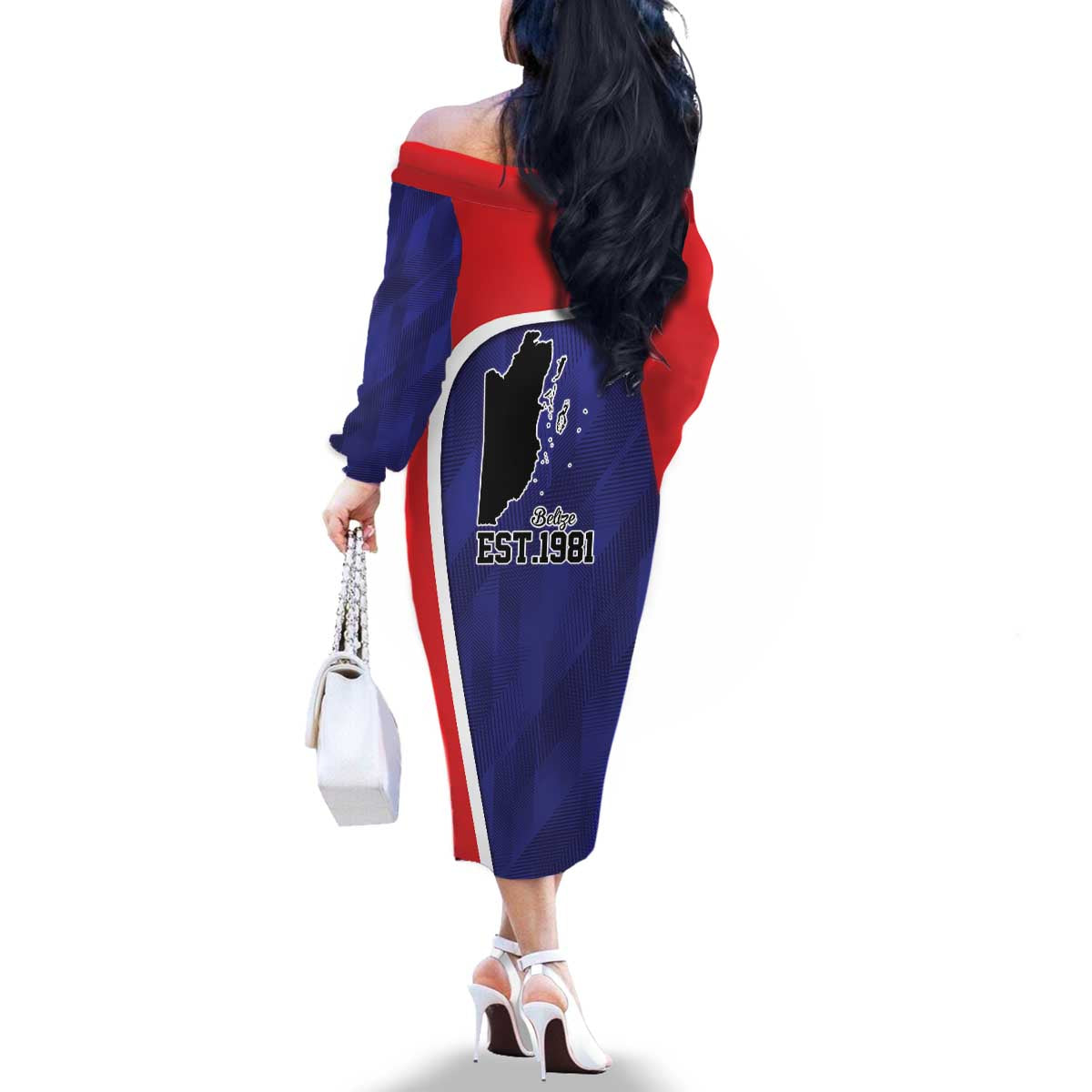 Belize Independence Day Family Matching Off The Shoulder Long Sleeve Dress and Hawaiian Shirt Since 1981 September 21 - Wonder Print Shop