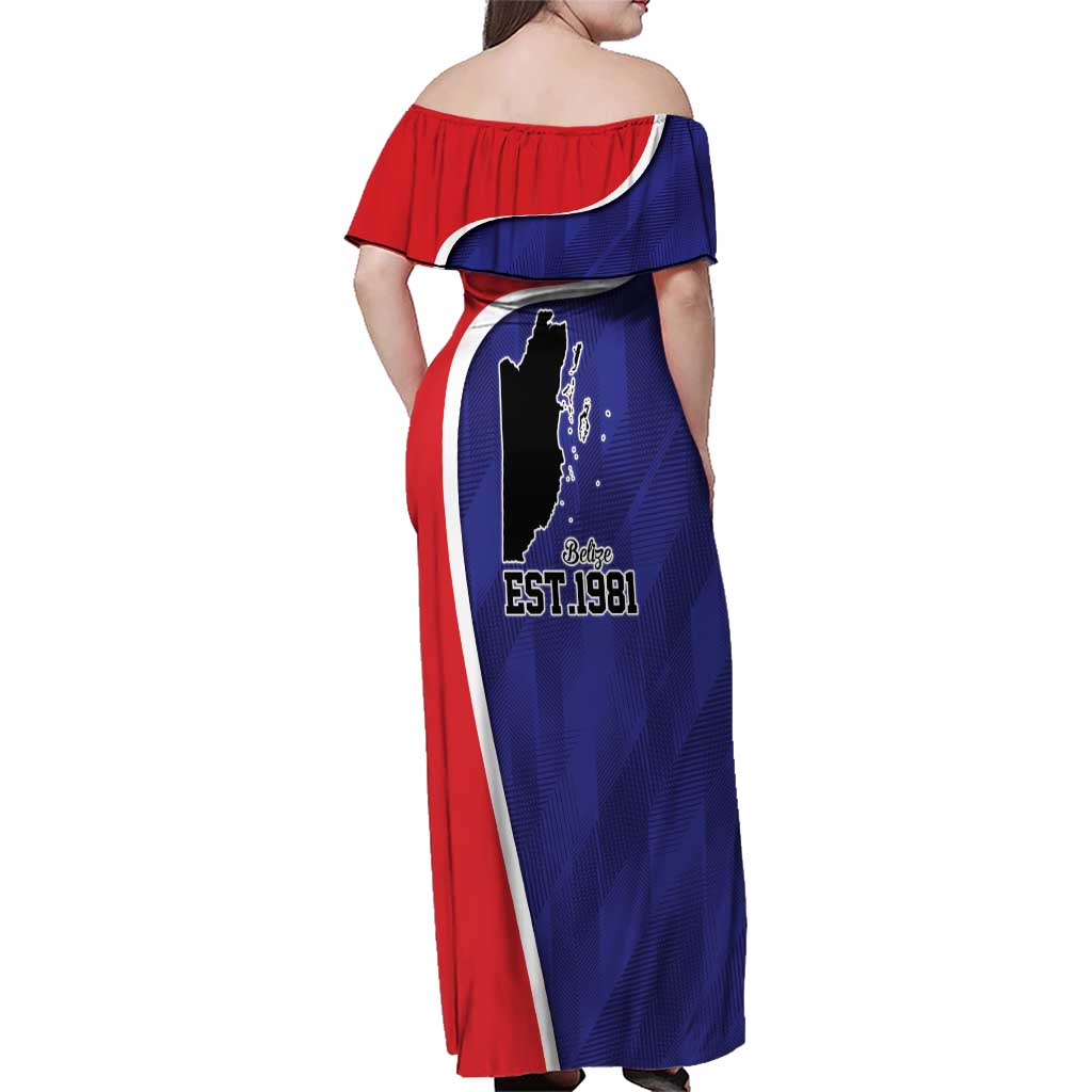 Belize Independence Day Family Matching Off Shoulder Maxi Dress and Hawaiian Shirt Since 1981 September 21 - Wonder Print Shop