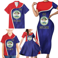Belize Independence Day Family Matching Short Sleeve Bodycon Dress and Hawaiian Shirt Since 1981 September 21 - Wonder Print Shop