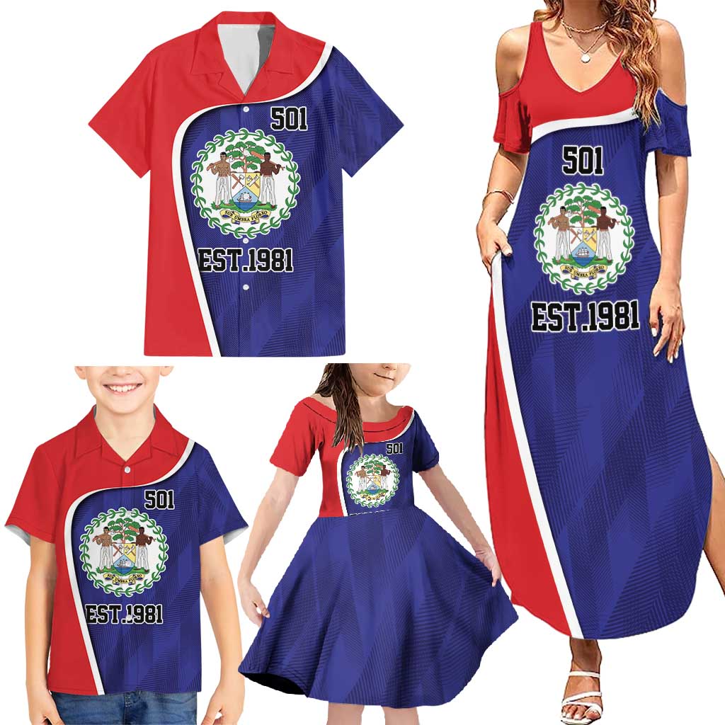Belize Independence Day Family Matching Summer Maxi Dress and Hawaiian Shirt Since 1981 September 21 - Wonder Print Shop