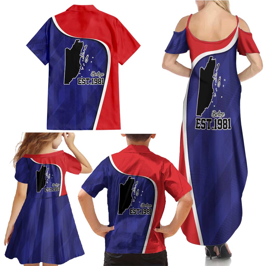 Belize Independence Day Family Matching Summer Maxi Dress and Hawaiian Shirt Since 1981 September 21 - Wonder Print Shop