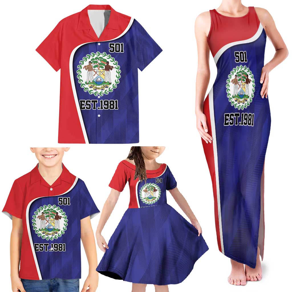 Belize Independence Day Family Matching Tank Maxi Dress and Hawaiian Shirt Since 1981 September 21 - Wonder Print Shop