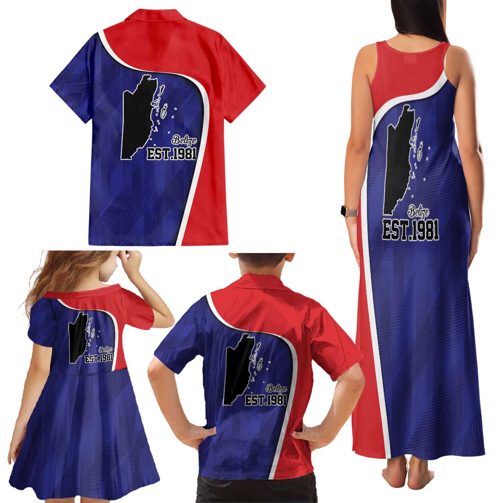 Belize Independence Day Family Matching Tank Maxi Dress and Hawaiian Shirt Since 1981 September 21 - Wonder Print Shop