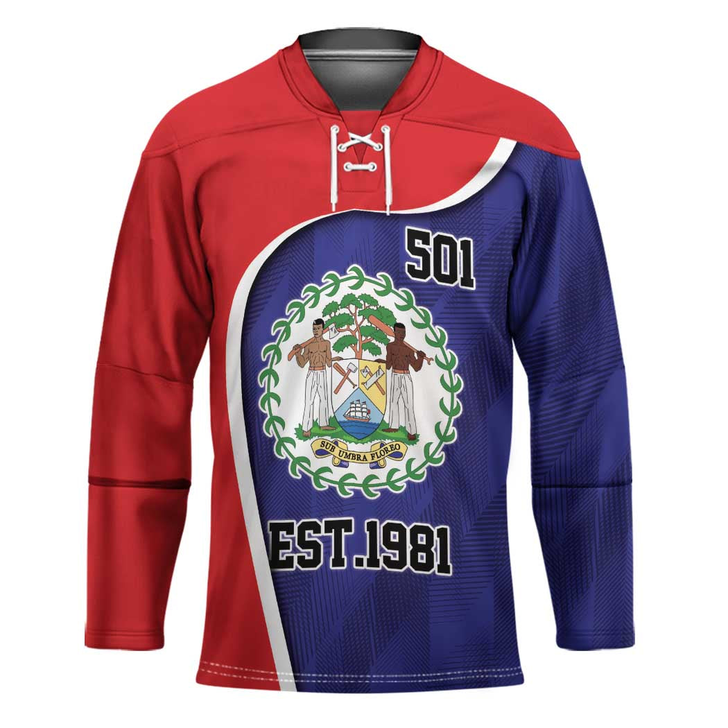 Belize Independence Day Hockey Jersey Since 1981 September 21 - Wonder Print Shop