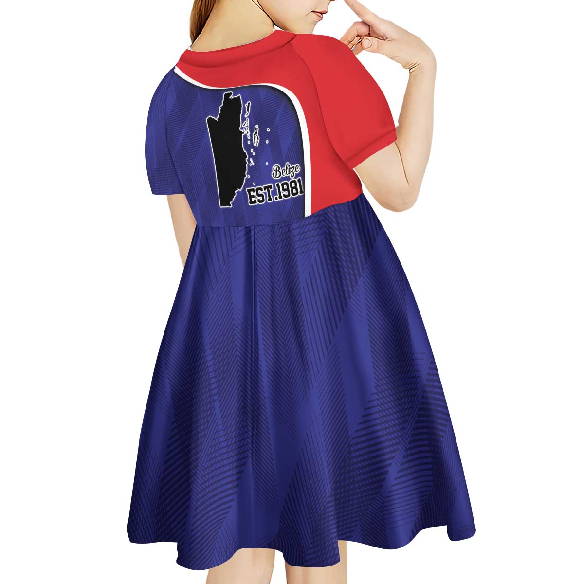 Belize Independence Day Kid Short Sleeve Dress Since 1981 September 21 - Wonder Print Shop