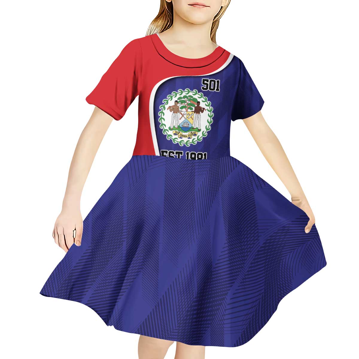 Belize Independence Day Kid Short Sleeve Dress Since 1981 September 21 - Wonder Print Shop