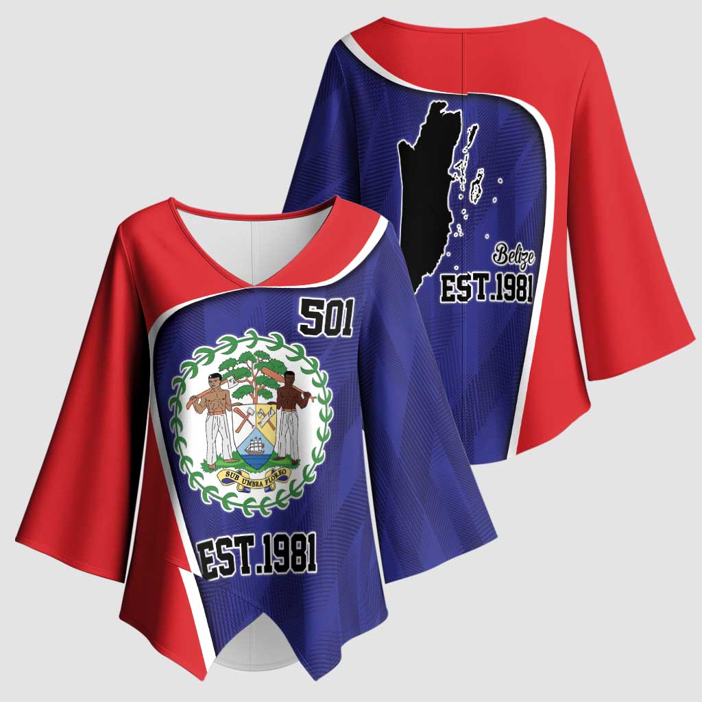 Belize Independence Day Kimono Sleeve Blouse Since 1981 September 21 - Wonder Print Shop