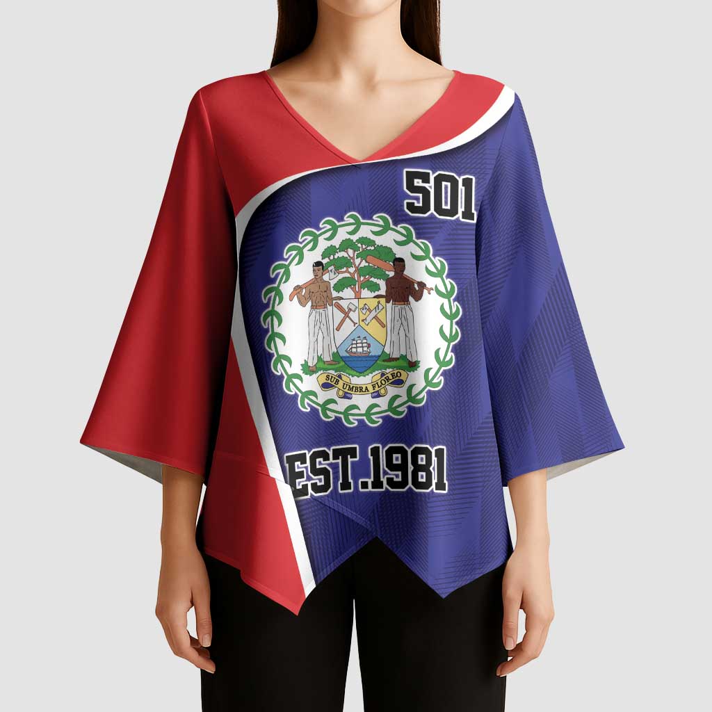 Belize Independence Day Kimono Sleeve Blouse Since 1981 September 21 - Wonder Print Shop