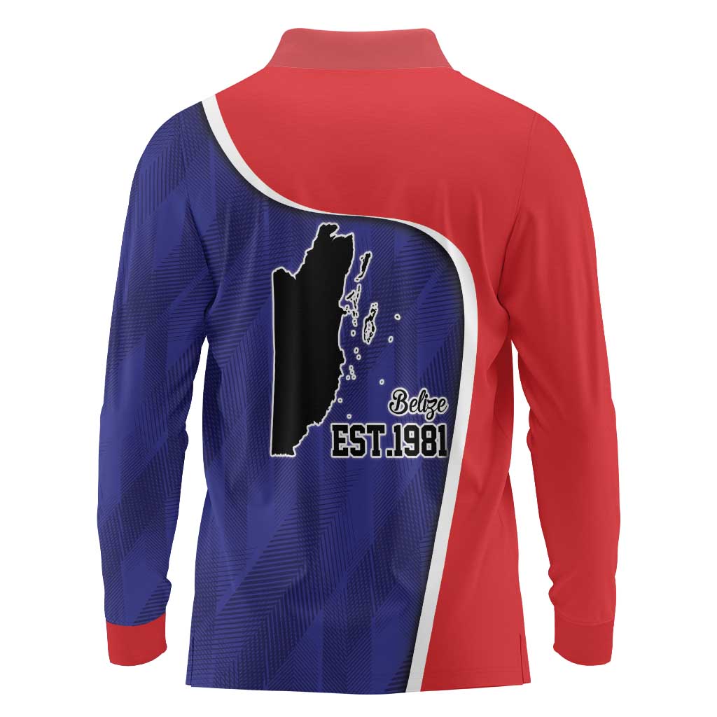 Belize Independence Day Long Sleeve Polo Shirt Since 1981 September 21 - Wonder Print Shop