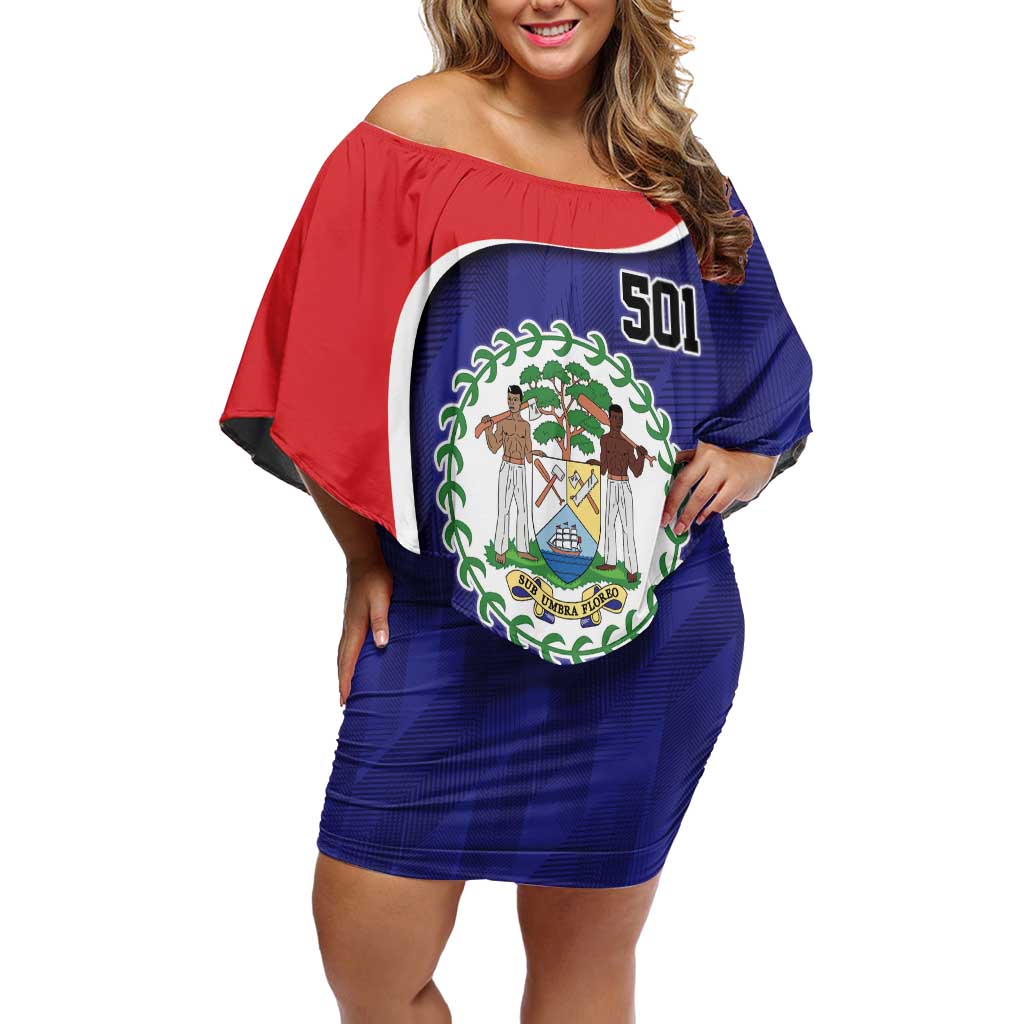 Belize Independence Day Off Shoulder Short Dress Since 1981 September 21 - Wonder Print Shop
