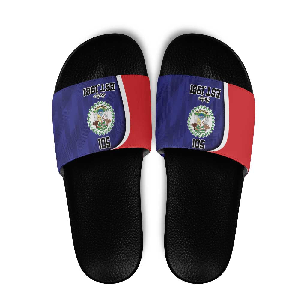 Belize Independence Day Slide Sandals Since 1981 September 21 - Wonder Print Shop