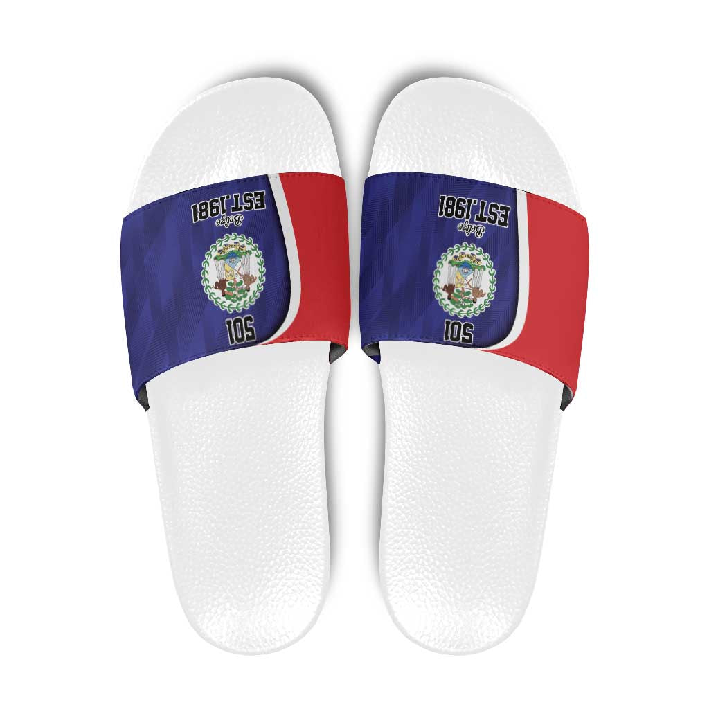 Belize Independence Day Slide Sandals Since 1981 September 21 - Wonder Print Shop