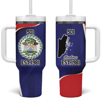 Belize Independence Day Tumbler With Handle Since 1981 September 21 - Wonder Print Shop