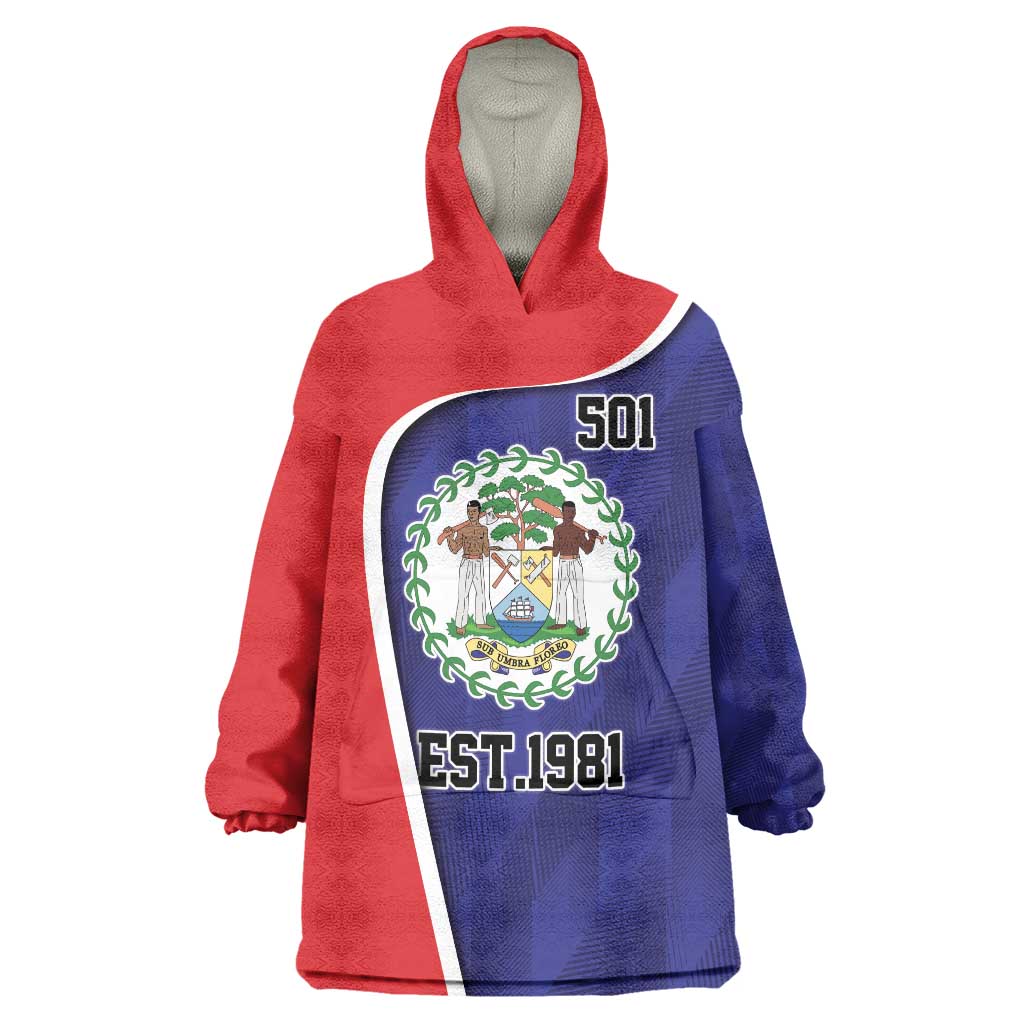 Belize Independence Day Wearable Blanket Hoodie Since 1981 September 21 - Wonder Print Shop