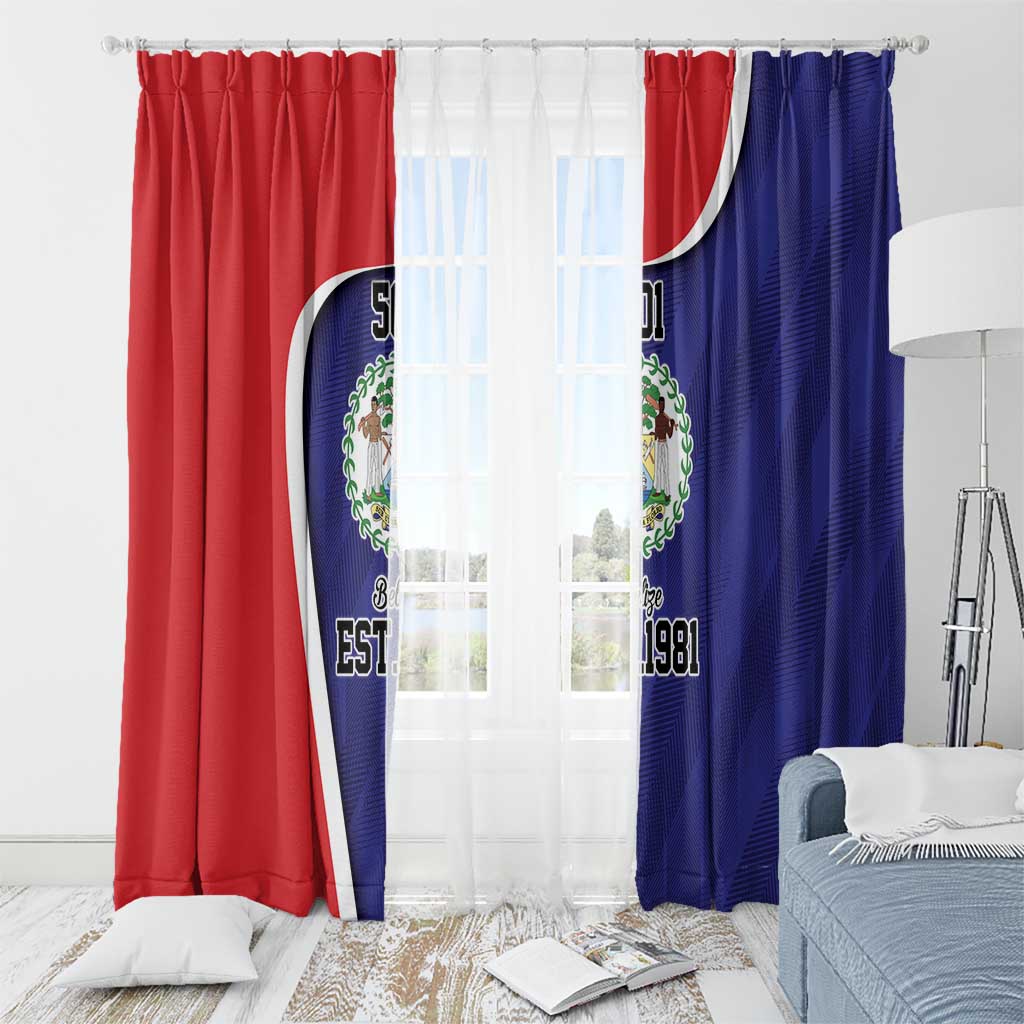 Belize Independence Day Window Curtain Since 1981 September 21 - Wonder Print Shop