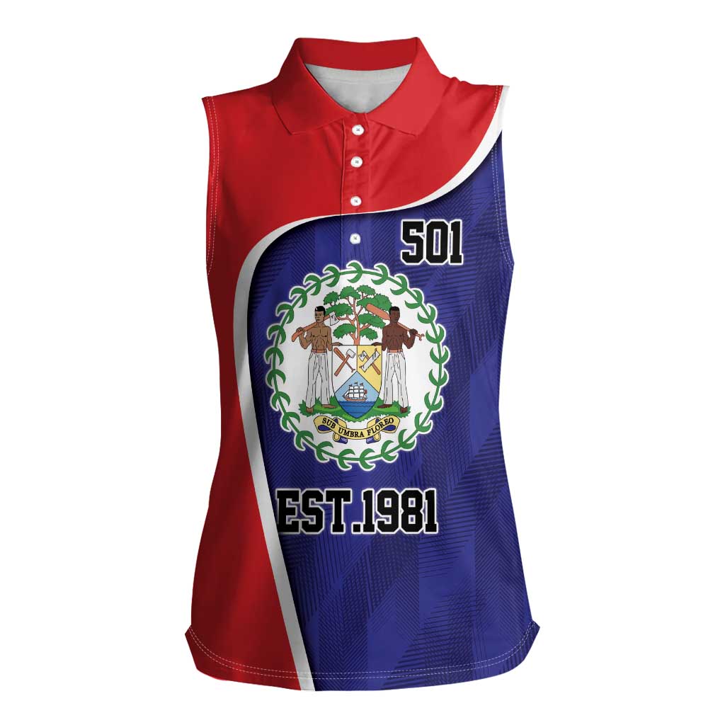 Belize Independence Day Women Sleeveless Polo Shirt Since 1981 September 21 - Wonder Print Shop