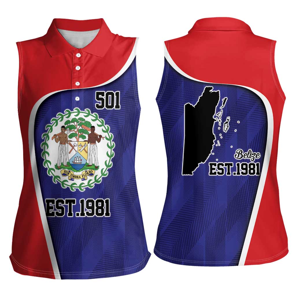 Belize Independence Day Women Sleeveless Polo Shirt Since 1981 September 21 - Wonder Print Shop