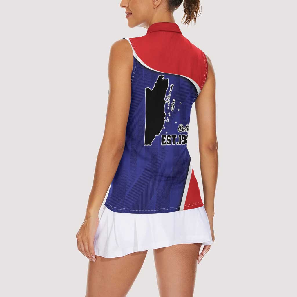 Belize Independence Day Women Sleeveless Polo Shirt Since 1981 September 21 - Wonder Print Shop