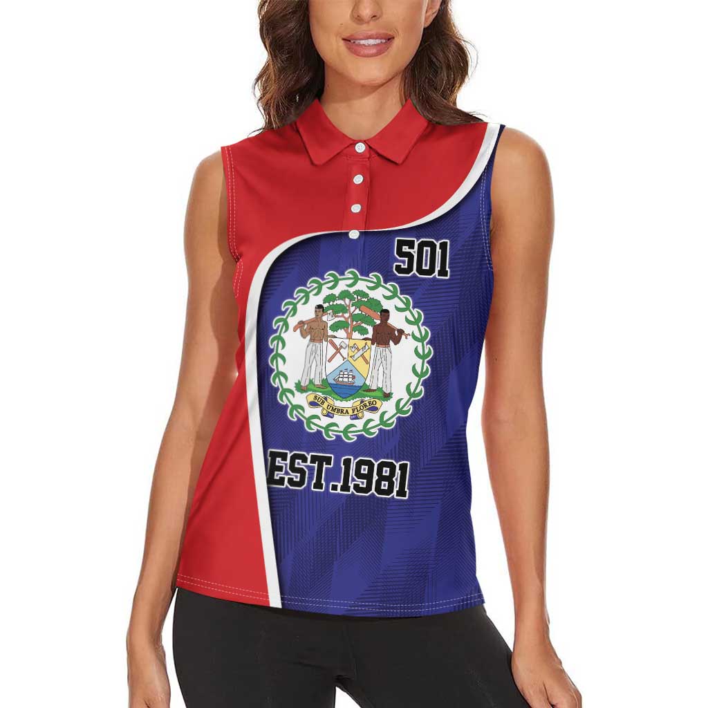 Belize Independence Day Women Sleeveless Polo Shirt Since 1981 September 21 - Wonder Print Shop