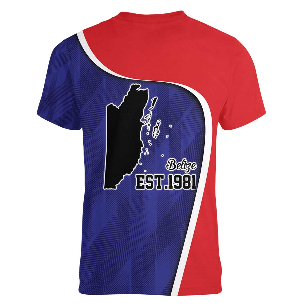 Belize Independence Day Women V-Neck T-Shirt Since 1981 September 21 - Wonder Print Shop