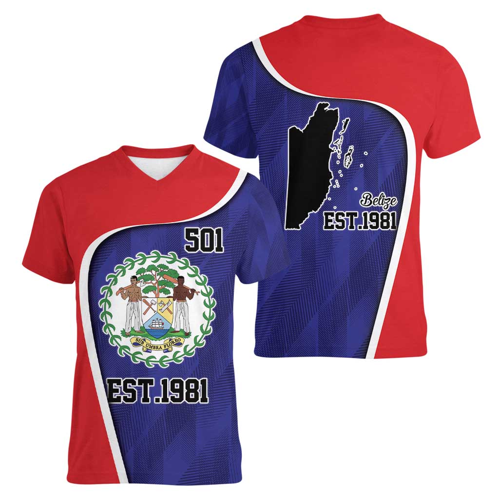 Belize Independence Day Women V-Neck T-Shirt Since 1981 September 21 - Wonder Print Shop