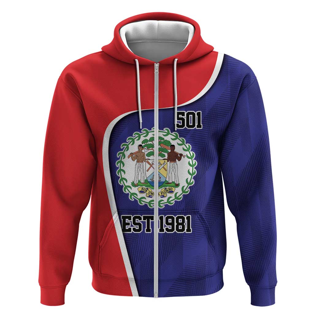 Belize Independence Day Zip Hoodie Since 1981 September 21 - Wonder Print Shop