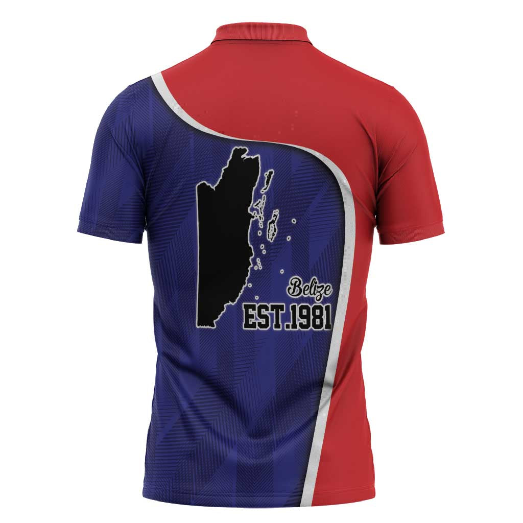 Belize Independence Day Zipper Polo Shirt Since 1981 September 21 - Wonder Print Shop