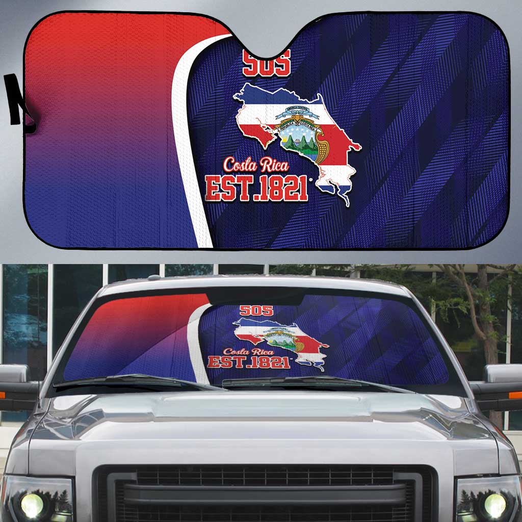 Costa Rica Independence Day Auto Sun Shade Since 1821 September 15 - Wonder Print Shop