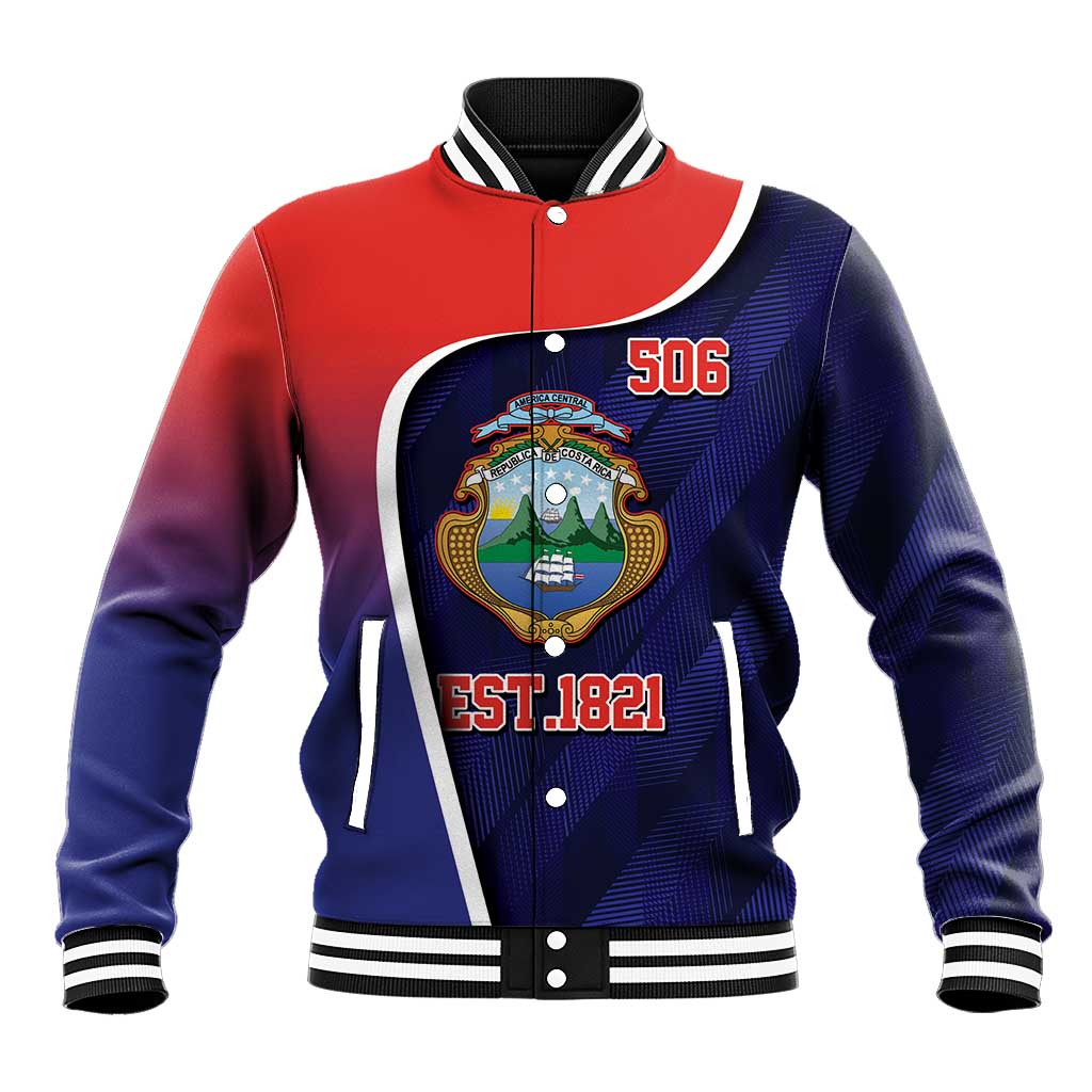 Costa Rica Independence Day Baseball Jacket Since 1821 September 15 - Wonder Print Shop