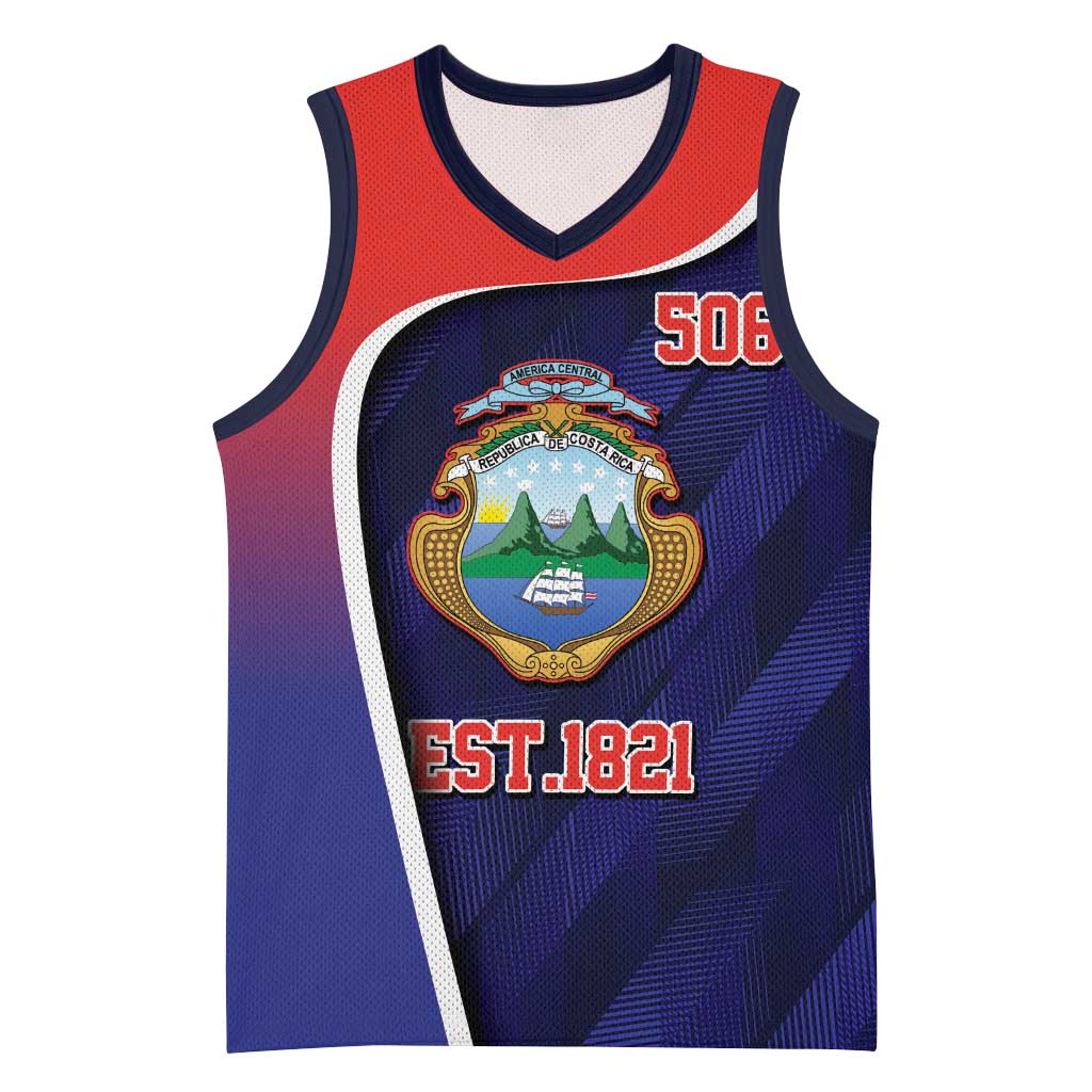 Costa Rica Independence Day Basketball Jersey Since 1821 September 15 - Wonder Print Shop