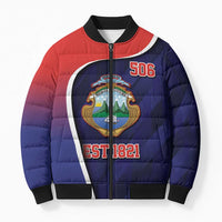 Costa Rica Independence Day Bomber Puffer Jacket Since 1821 September 15 - Wonder Print Shop
