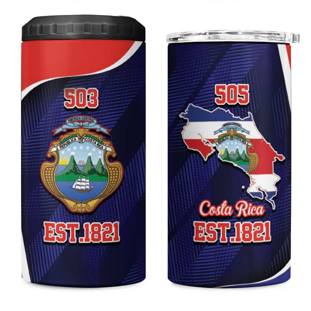 Costa Rica Independence Day 4 in 1 Can Cooler Tumbler Since 1821 September 15 - Wonder Print Shop