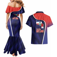 Costa Rica Independence Day Couples Matching Mermaid Dress and Hawaiian Shirt Since 1821 September 15 - Wonder Print Shop